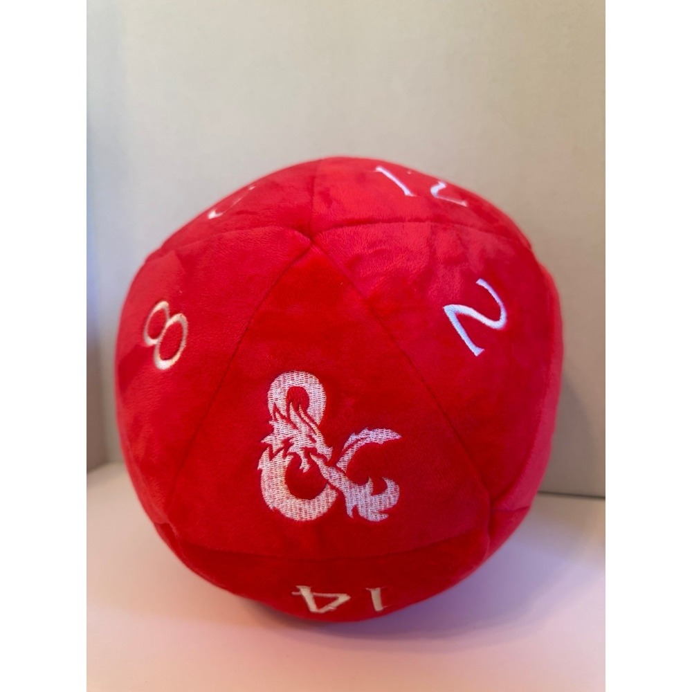 Jumbo Red and White D20 Novelty Dice Plush Toy for Dungeons & Dragons